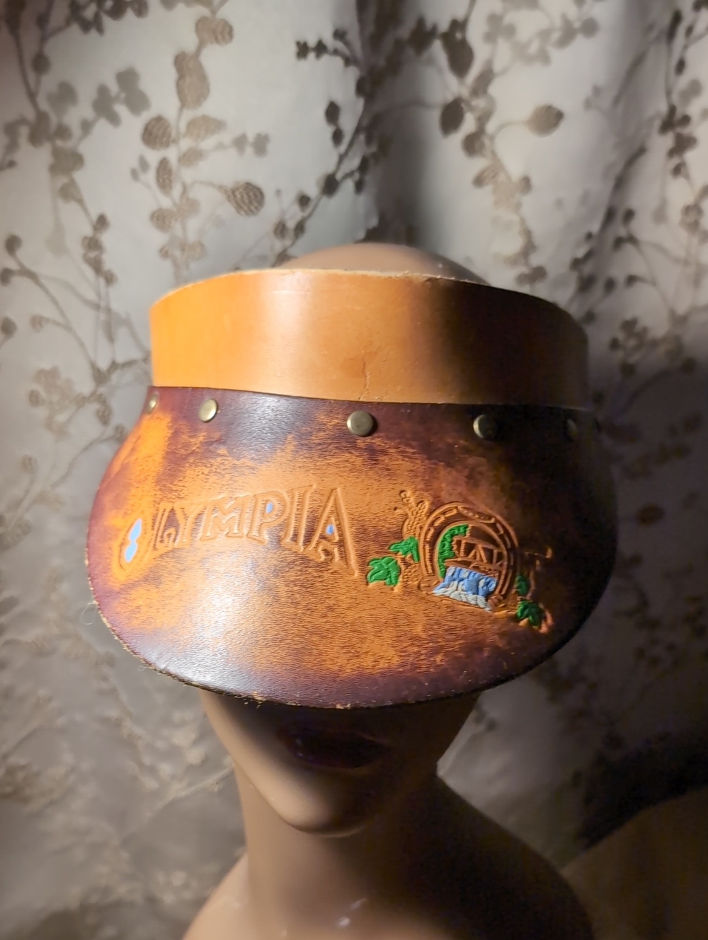 1970 Olympia Beer Leather Visor